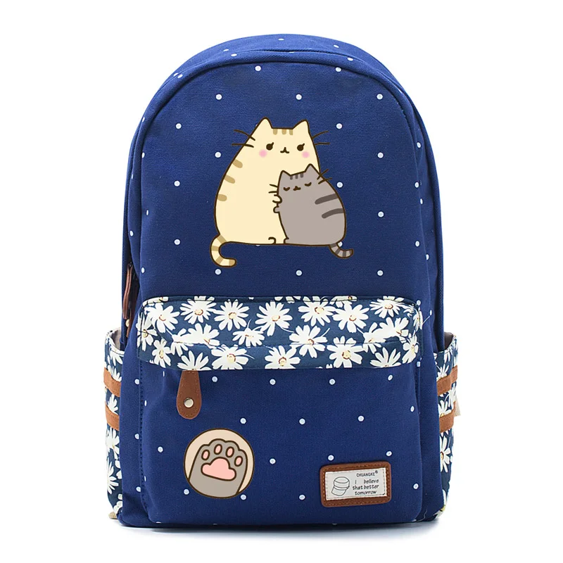 Толстая кошка mochila Холщовая Сумка Единорог Рюкзак для подростков девочек женская школьная Дорожная сумка на плечо высокое качество Милая
