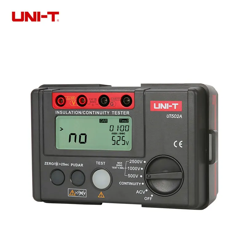 

UNI-T UT502A Insulation Resistance Testers Auto Range Lcd backlight High Voltage Indication