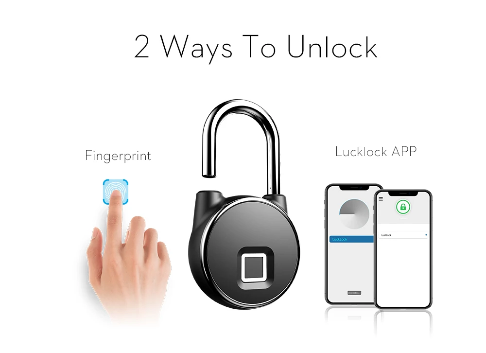 Cheap bluetooth Unlock Rechargeable Smart Lock Keyless Fingerprint Lock Waterproof Anti Theft Security Padlock Door Luggage Lock