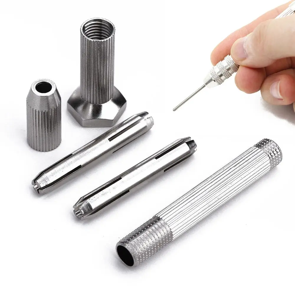 1Pc Adjustable Aluminum Manual Mini Manual Hand Drill Chuck Twsit Micro