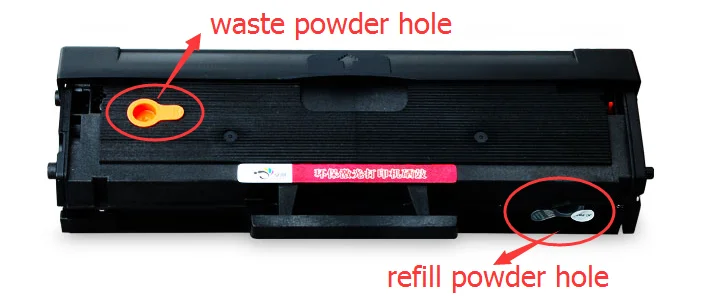 waste powder hole and refll powder hole