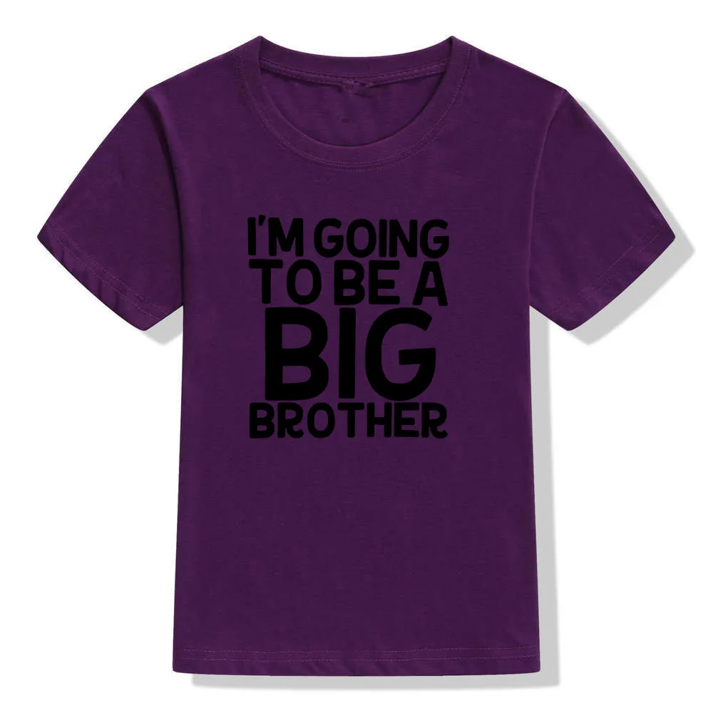 Летняя модная футболка с надписью «I'm Going To Be A Big Brother» для мальчиков детские забавные рубашки с короткими рукавами и надписью Повседневная Блузка для малышей, топы - Цвет: 47Y2-KSTPP-