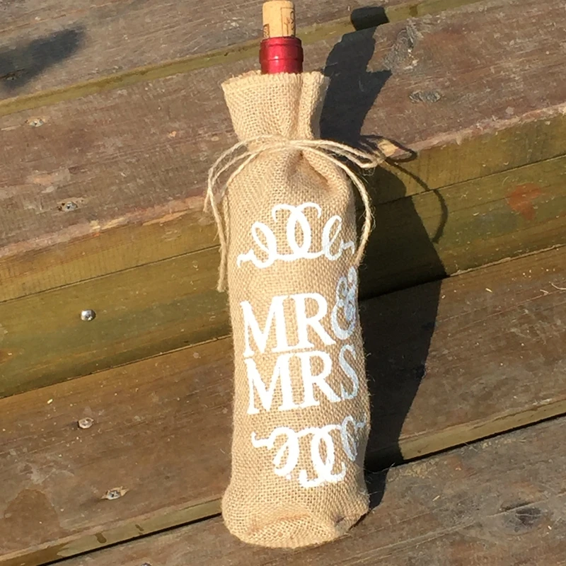 Galabeme 1 шт MR & MRS винная бутылка из джута сумка держатель подарки сумки винтажная