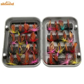 

32pcs/set Various Dry Fly Fishing Trout Lures Set Artificial Insect Baits Fly Fishing Hooks with Fishing Tackle Box Case Pesca