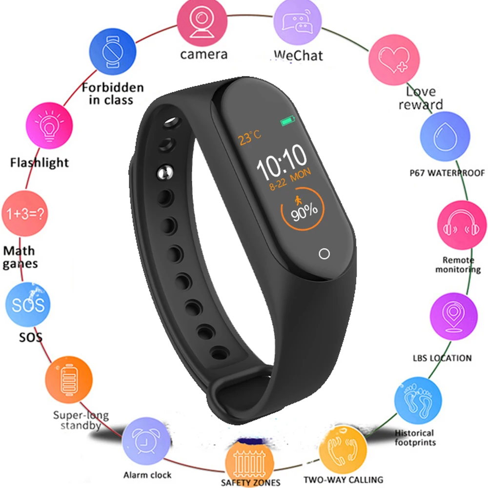 

New M4 Smart Band Wristbands Fitness Tracker Health Heart Rate Blood Pressure Monitor Bluetooth Sports Bracelet PK Mi Band 4 3