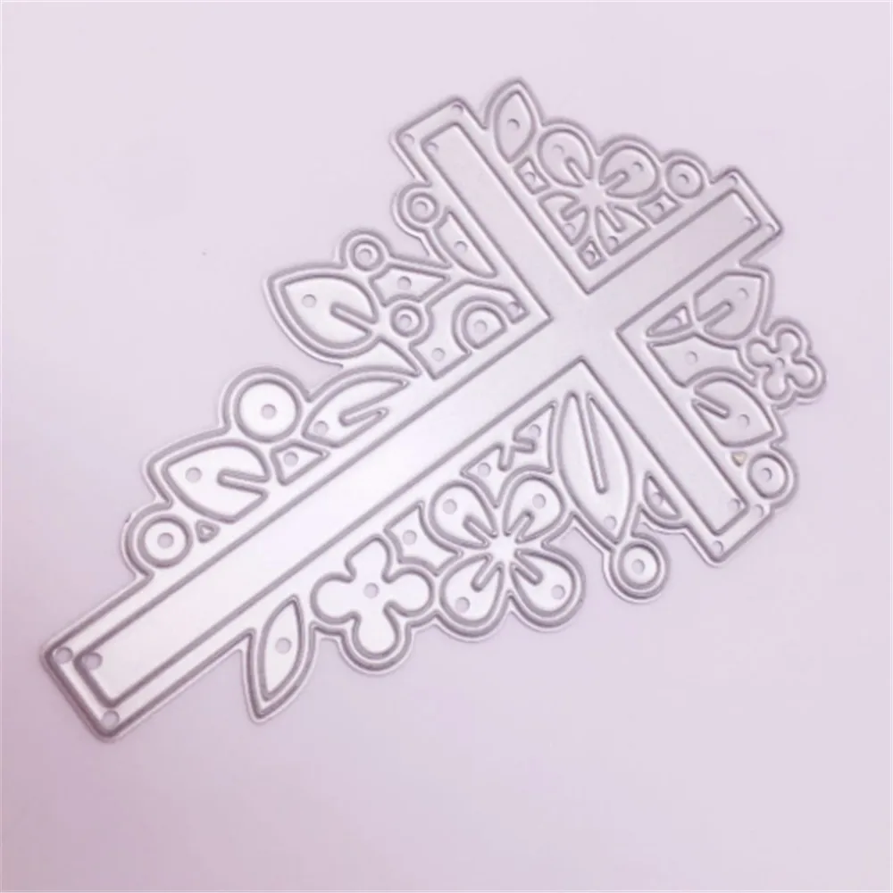 new Religion cross shape Metal cut die embossed album template for gift card making crafts