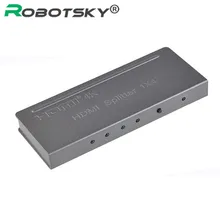Metal 3D 4K*2K HDMI 2160P HDMI Splitter 1X4 Hdmi Hub Repeater Amplifier 1080p 1 in 4 out converter adapter with Retail Packaging