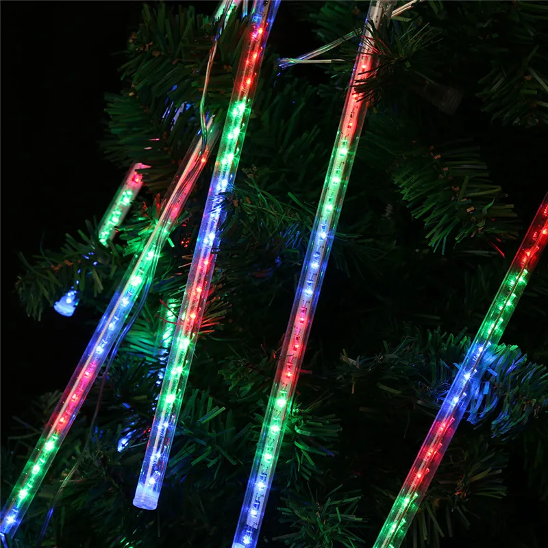 Многоцветный 30 см метеоритный дождь трубы для рождества светильник s светодиодный метеоритная трубка Свадебная вечеринка сад Рождественский струнный светильник EU/US