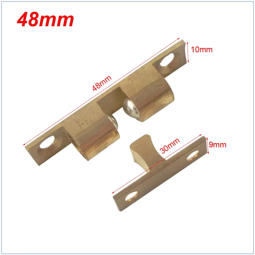 2 шт. держатель двери ловит 67 мм Длина латунный дверной стоппер золотой двойной шаровой защелка для шкаф двери шкафа