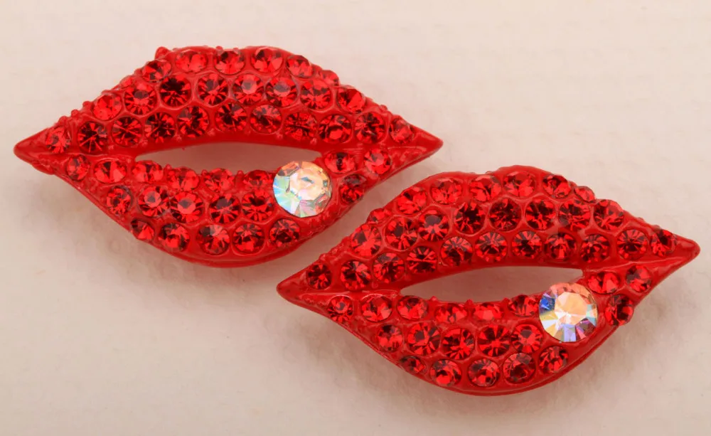 Buy lips stud earrings Austrian crystal love jewelry