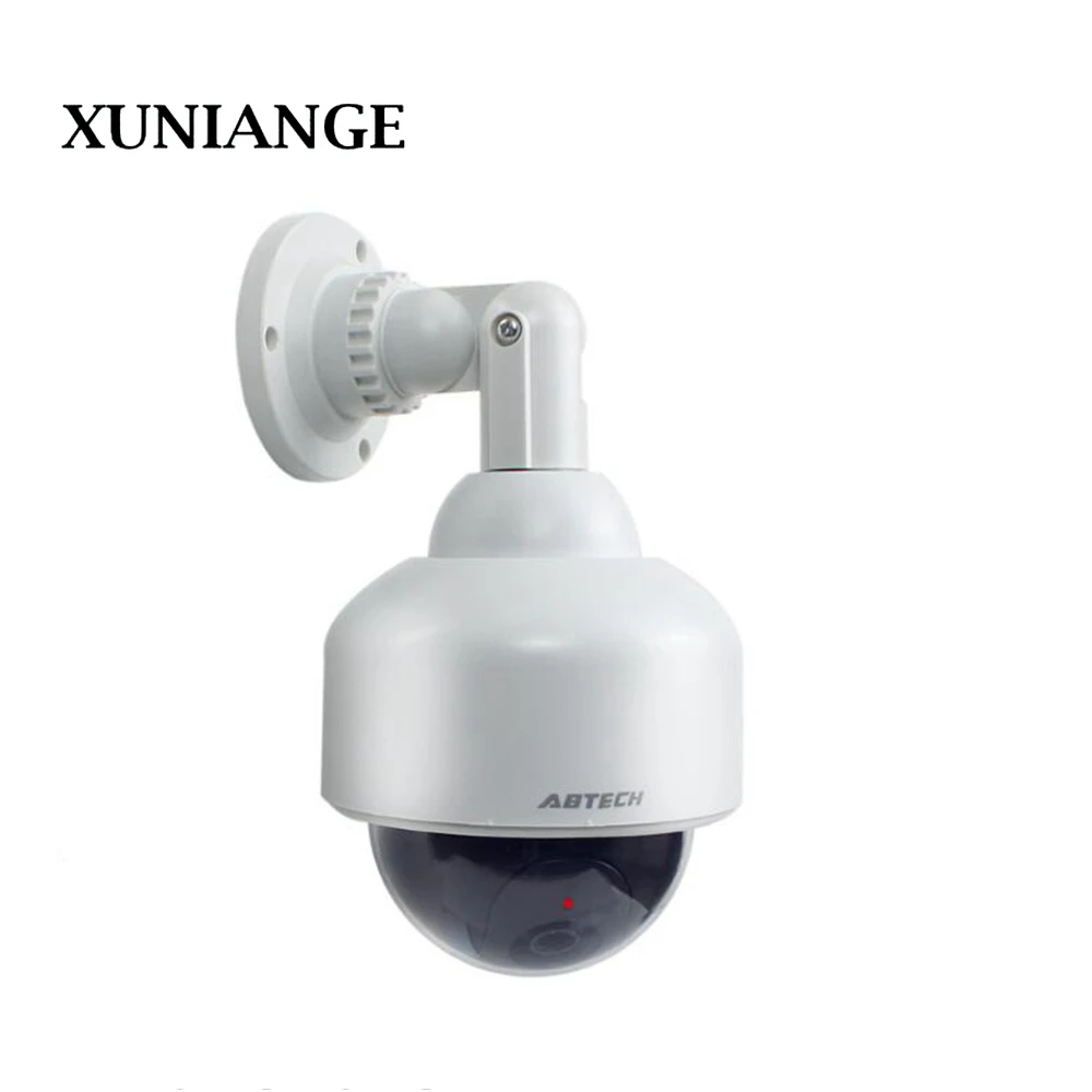 

XUNIANGEWaterproof Dummy Camera Bullet Flashing Red LED Outdoor Indoor Fake CCTV Security Simulation Camera Silver Free Shipping