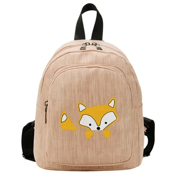 

Preppy Style Female Backpack Cartoon School Shoulder Bag fox Animal Print School Backpack For Teenage Girls female cute mochila