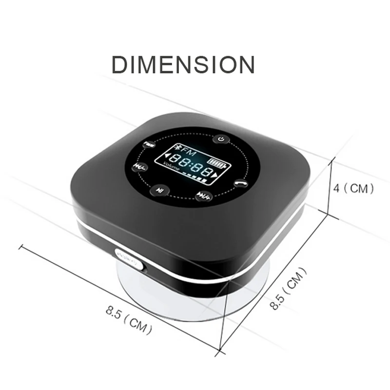 Водонепроницаемый bluetooth динамик для ванной комнаты встроенный fm радио ЖК дисплей