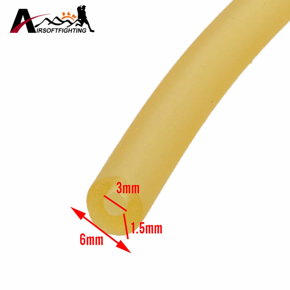 5 м Длина 3 мм x 6 мм желтый Рогатка натурального латекса Замена резинкой трубка для Открытый Охота рогатки катапульта резиновая