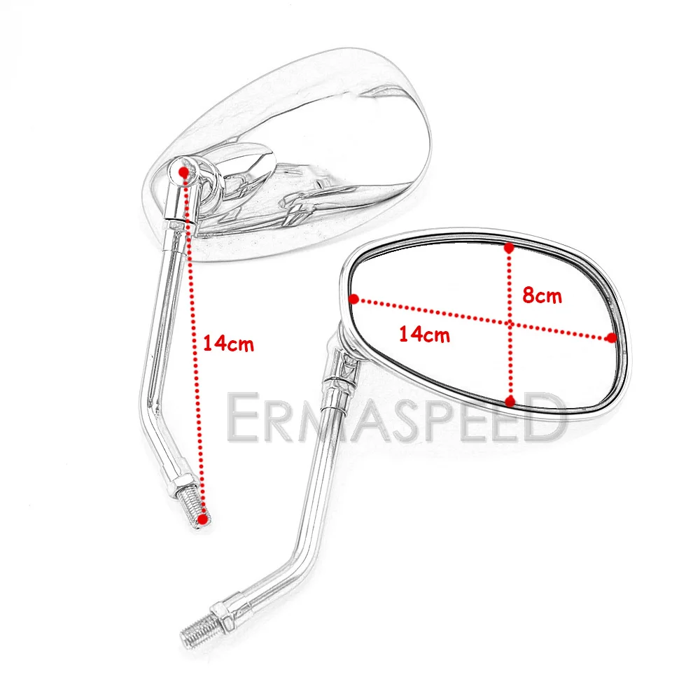 Motorcycle Mirrors Universal 10mm Chrome Rearview Mirrors Motorcycle Motocross Scooter E-bike Racing Motorbike Side Mirror Rear View Accessories