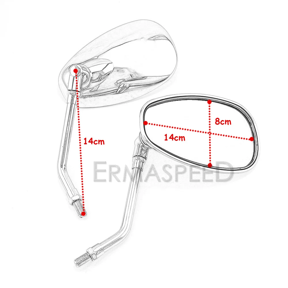 Мотоциклетные зеркала 10 мм Универсальные зеркала заднего вида овальные уличные велосипедные боковые зеркала для Honda Suzuki Piaggio Ducati Aprilia Chopper