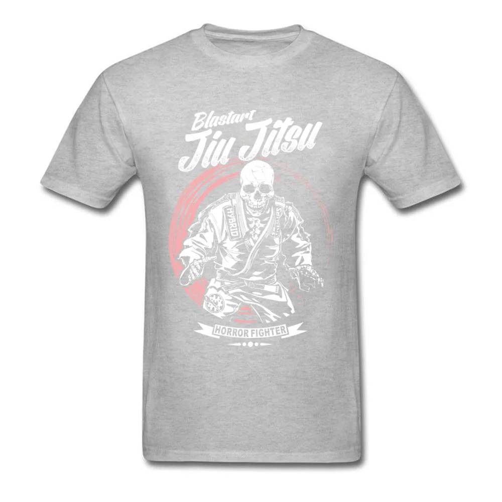 Jiu jitsu Horror Fighter 100% Cotton Fabric Men's Short Sleeve Tees Summer Autumn T Shirts Normal Tee Shirt Company Round Collar Jiu jitsu Horror Fighter grey