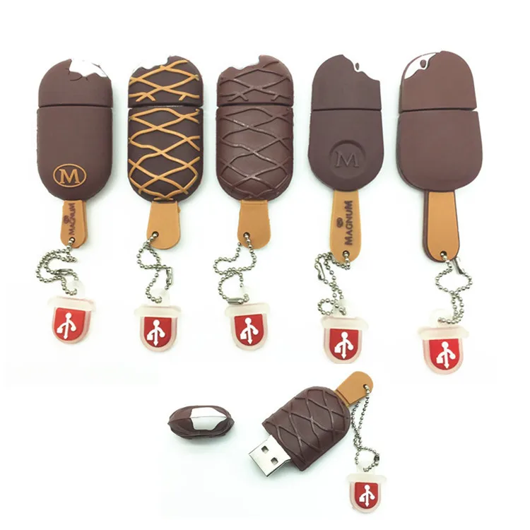 Usb флеш накопитель высокого качества с мультяшным эскимо 4 ГБ 8 16 силиконовый U Stick