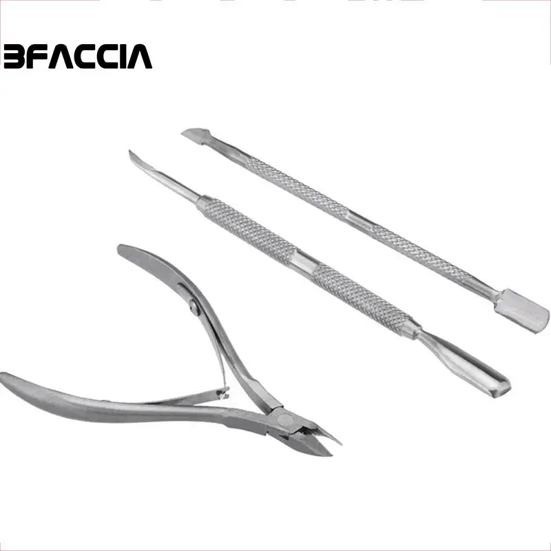 Bfaccia горячее предложение 3 шт. кутикула ноготь + кутикулы набор инструментов для