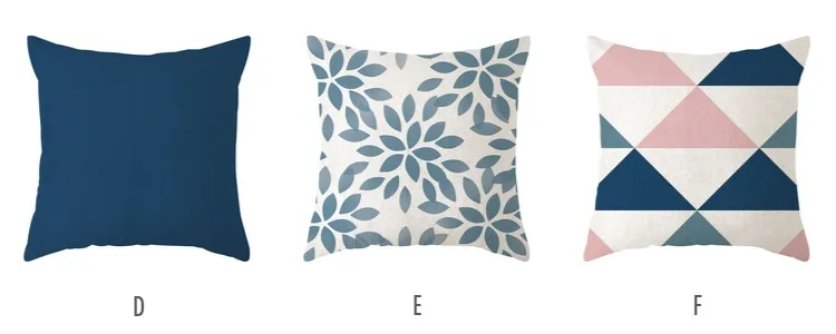 Простая Современная синяя Геометрическая нордическая домашняя британская абстрактная льняная хлопковая подушка для гостиной декоративная диванная подушка