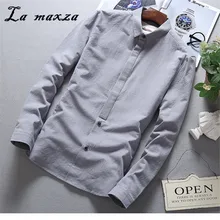 Большие размеры Повседневная модная Корейская открытая стежка осенние мужские стандартные для рубашек подходят для бейсбола уличная одежда с длинным рукавом рубашки