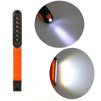

LED Flashlight 6+1 LED Mini Inspection Light Hand Lamp Pen Shape Size Torch Pocket Clip Work Light