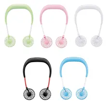 Hands-free Neck Band Hands-Free Hanging USB Rechargeable Dual Fan Mini Air Cooler Summer Portable hands