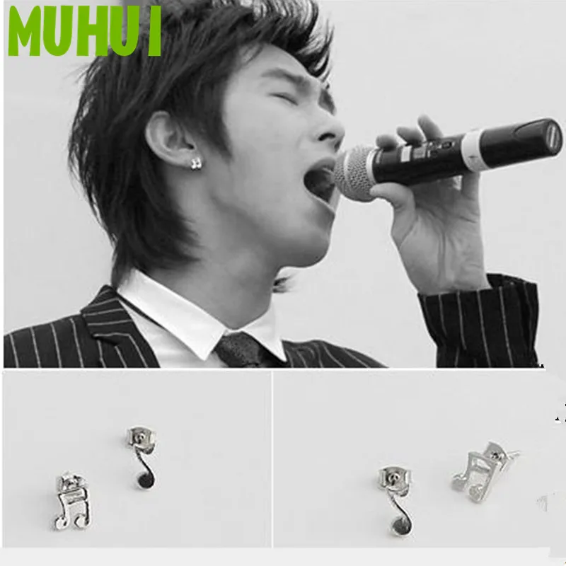 

Kpop TVXQ Same Style Titanium Steel Musical Note Earrings Women Men Jewelry 18058