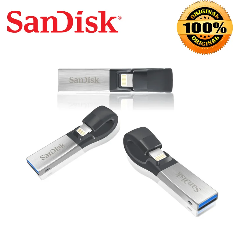 

SanDisk Pen Drive 32GB SDIX30N USB Flash Drive 64G 128G USB 3.0 OTG Lightning Memory Stick Mini Pendrives for iphone ipad and PC