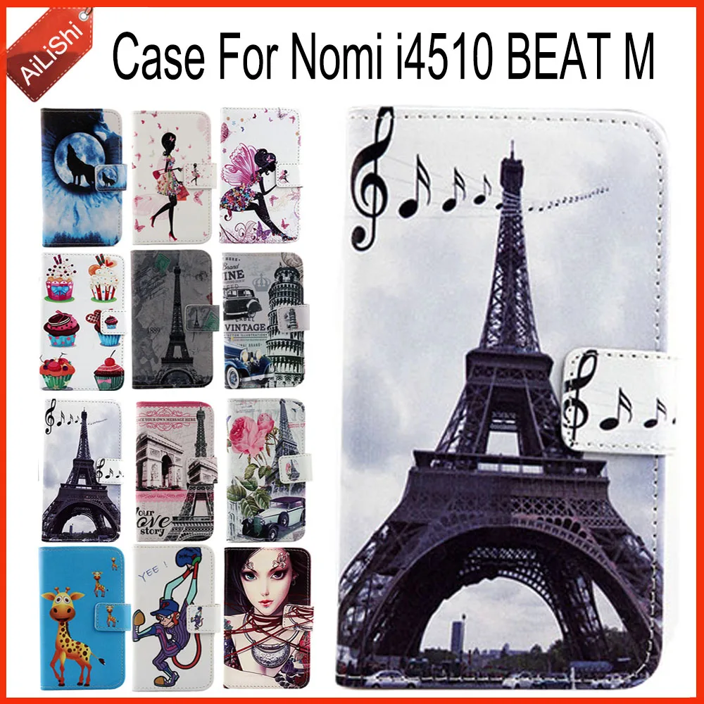 

AiLiShi Factory Direct! For Nomi i4510 BEAT M Case Painted Flip Wallet Holder Leather Case Cover Bag 100% Special Phone