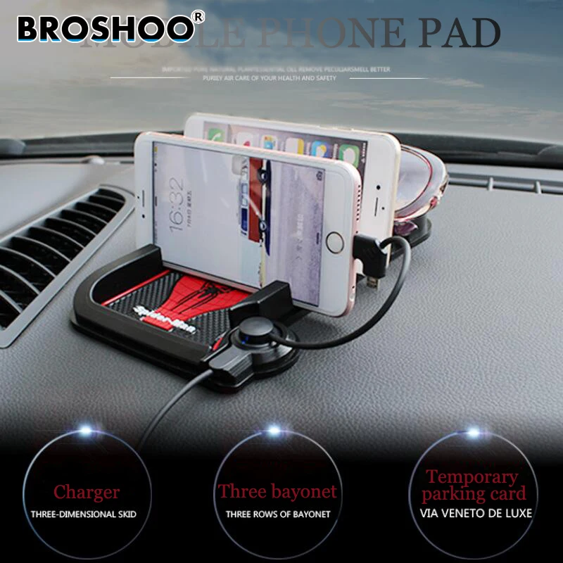 

BROSHOO Universal Car Dashboard Anti Slip Mat Non-slip Pad Charging For Android Iphone Smart Mobile Phone Parking GPS Holders