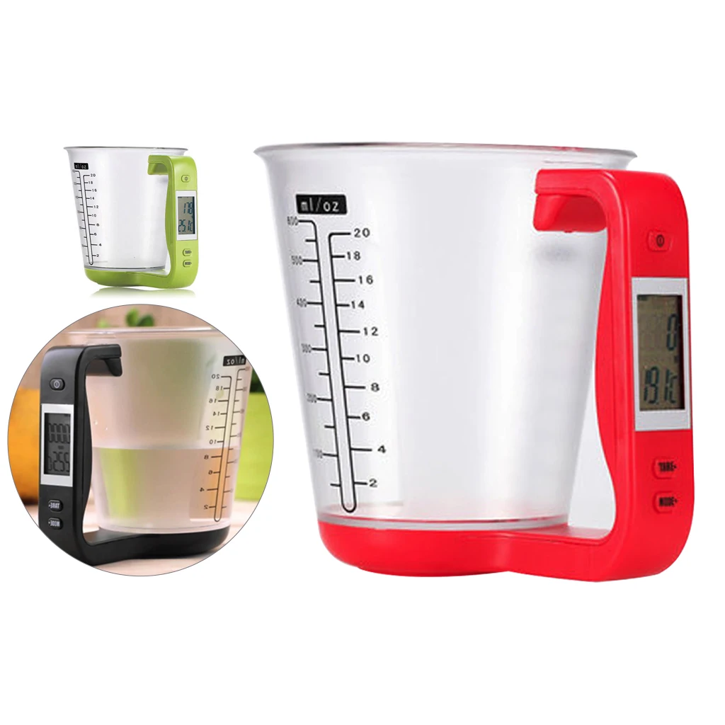 Kitchen Scales Measuring Cup Digital Beaker Libra Tool Hostweigh Lcd Display 