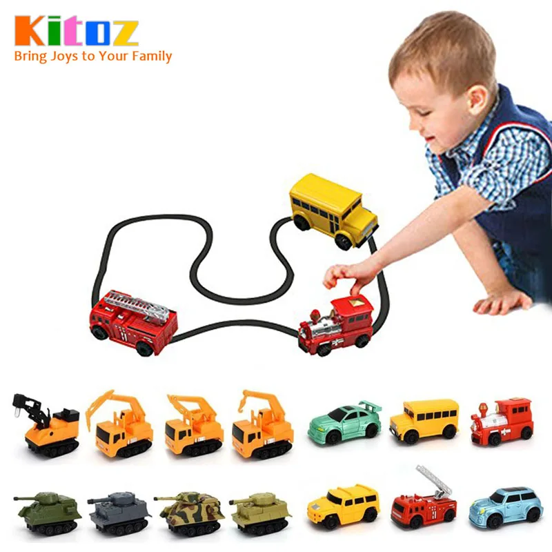 

Kitoz Magical Pen Inductive Car Truck Tank Follow Any Drawn Black Line Track Mini Toy Engineering Vehicle Education Toy for kid