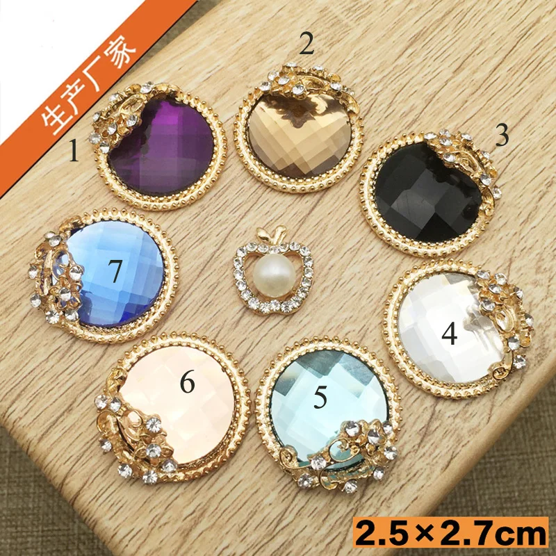 

Free Shipping Wholesale 40pcs/lot 25x27mm Rhinestone Flatback Button For Hair Flower Wedding Invitation DIY Button ZIJE019