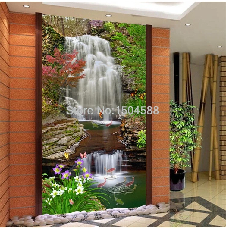 floresta, carpa, paisagem, mural de parede para sala de estar, decoração