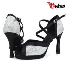Evkoo Platform 10cm high heel Latin Dance Shoes Girls leather sole US4-12 white color wedding Latin Dance shoes women Evkoo-420 Evkoo Platform 10cm high heel Latin Dance Shoes Girls leather sole US4-12 white color wedding Latin Dance shoes women Evkoo-420