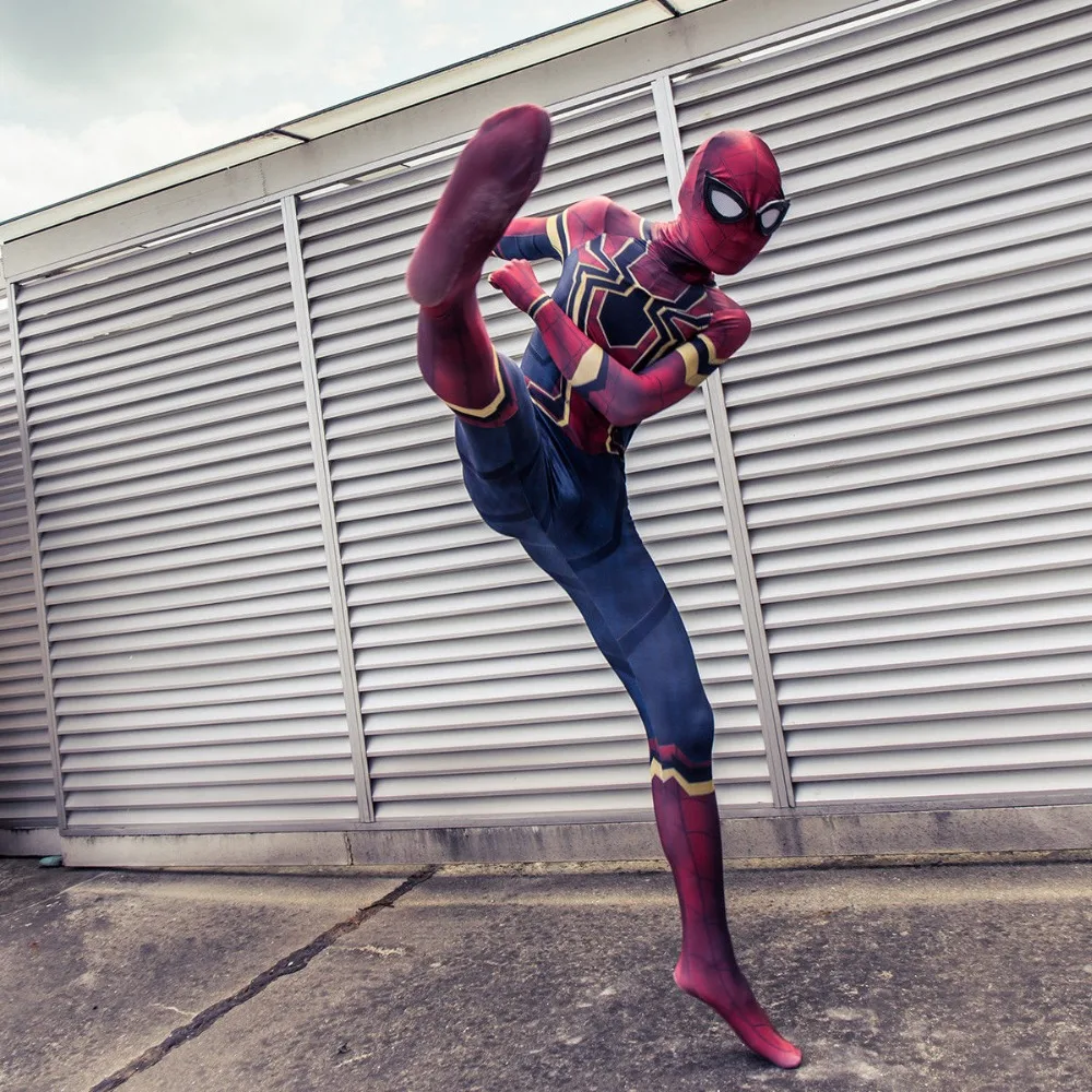 Cosplay Avengers 3 Infinity War SpiderMan Kids Jumpsuit Spiderman Mask Suit New5
