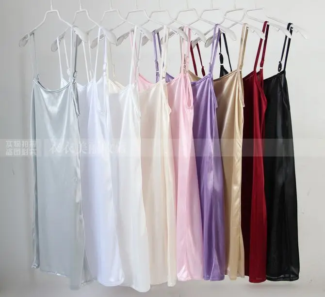 

2018 spring and summer spaghetti strap tank underskirt female medium-long slip basic skirt one-piece full slip