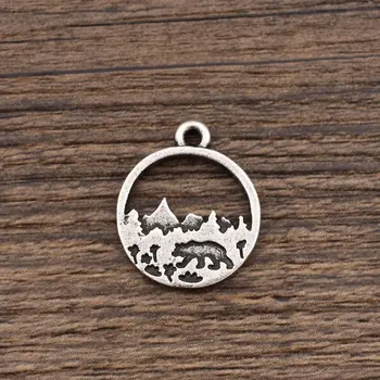 

SanLan 20PCS Wholesale Mountain Forest Beer Charms Round Style Pendant Accessories