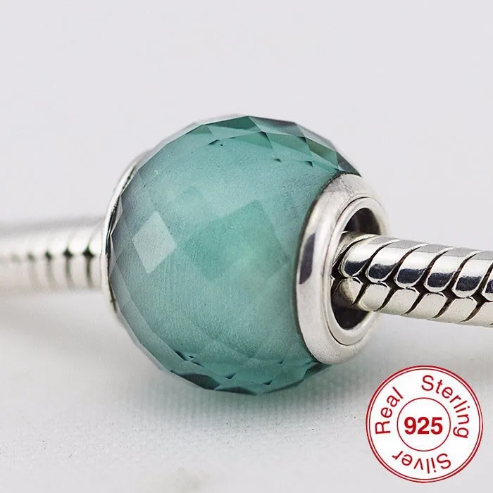 

Green Murano Glass Beads Authentic Sterling SilverJewelry Charms fit Pandora Bracelet