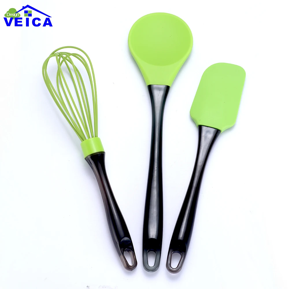 

2019 New Cookware And Food Grade Silicone Kitchen Cooking Tools Spatula And Spoon Egg beater Cooking Utensils Kitchenware