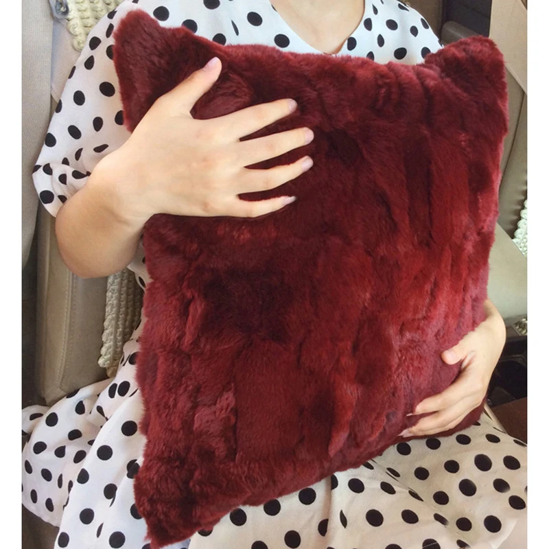 Free Shipping CX D 27E Handmade Fashion Rex Rabbit Fur Pillow Coverin