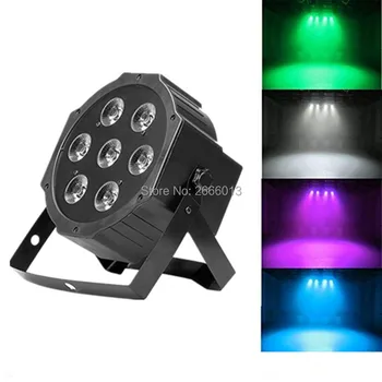 

Niugul 7x12W LED Par Light /RGBW 4in1 Flat Par LED/ DMX512 Disco Party Lights/ Professional Stage Effect Lighting/DJ Equipment