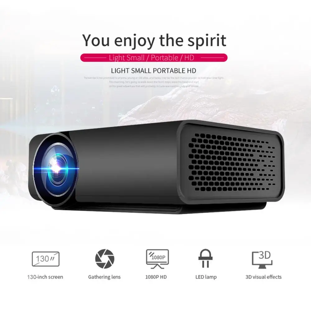 

Smart Home Theater System 1920X1080P Projector US/EU Plug USB/VGA/HDMI Movie Video Projectors Support 23 languages
