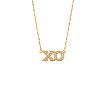 Crystal XO Pendent Necklace Gold Chain Necklaces Pendents For Women Girls XO Means Hug Kiss Jewelry Bijoux Support Wholesale xo b16 bluetooth gold