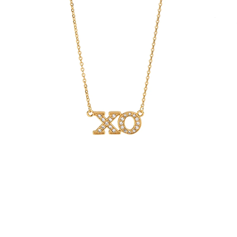 Хрустальное ожерелье XO Золотая цепочка ожерелья подвески для женщин и девочек
