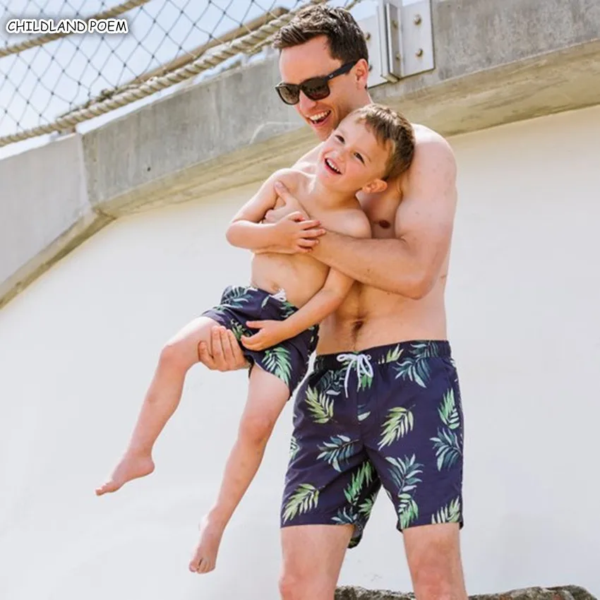 

Family Matching Swimwear Clothes Father Son Swimsuit Print Family Look Dad And Son Matching Clothes Man Bathing Beach Shorts