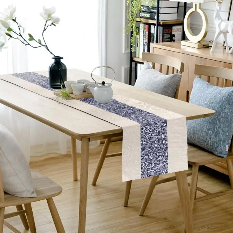 

Cotton Linen Table Runner Long Tablecloth Tea Ceremony Home Decor Supplies