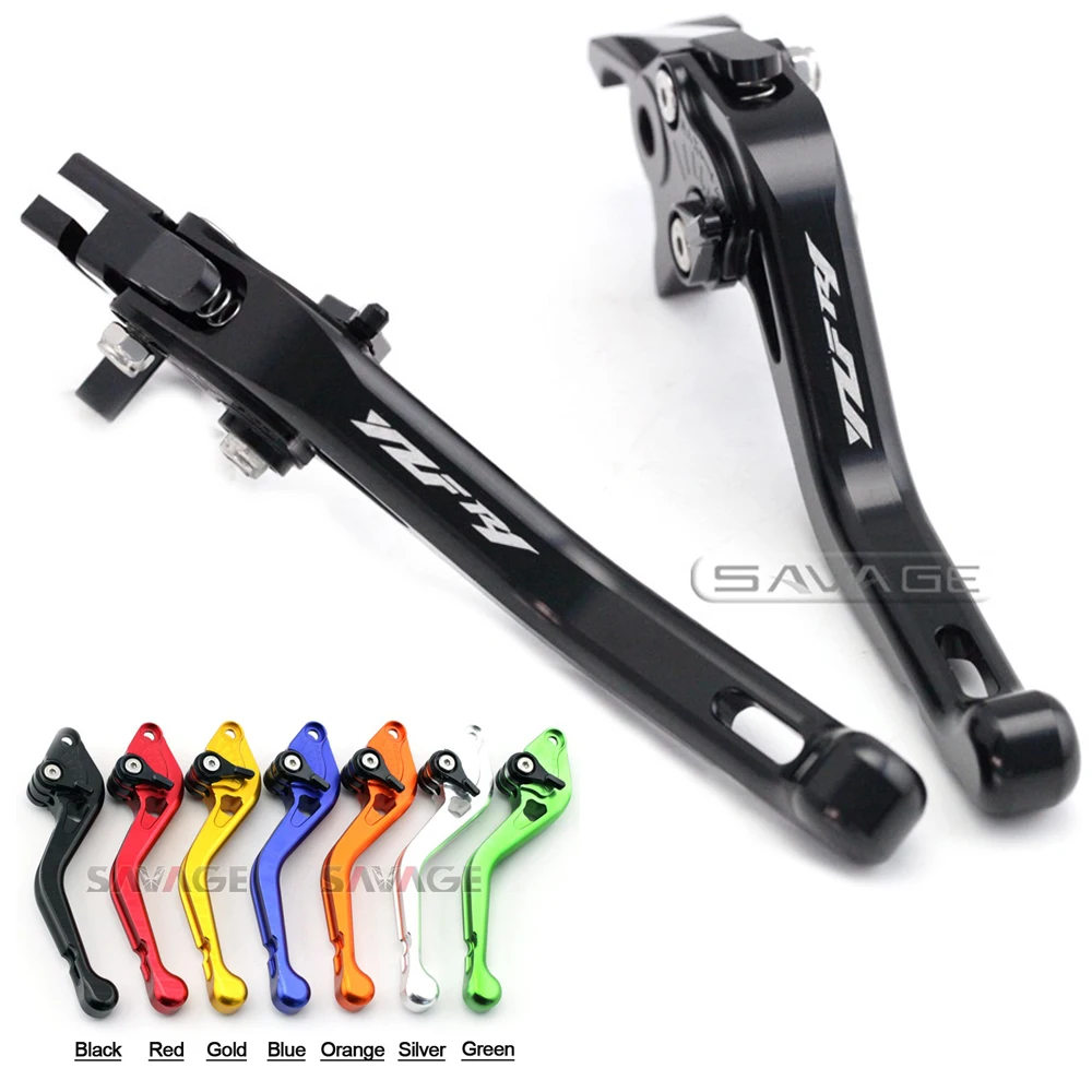 

For YAMAHA YZFR1 YZF-R1 2004-2008 05 06 07 Motorcycle Accessories CNC Aluminum Adjustable Short Brake Clutch Levers logo YZF R1