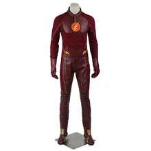 The Flash Barry Allen Cosplay Costume Outfit Superhero Halloween Men Adult Coat Suit Costume For Party Custom Made With Boots